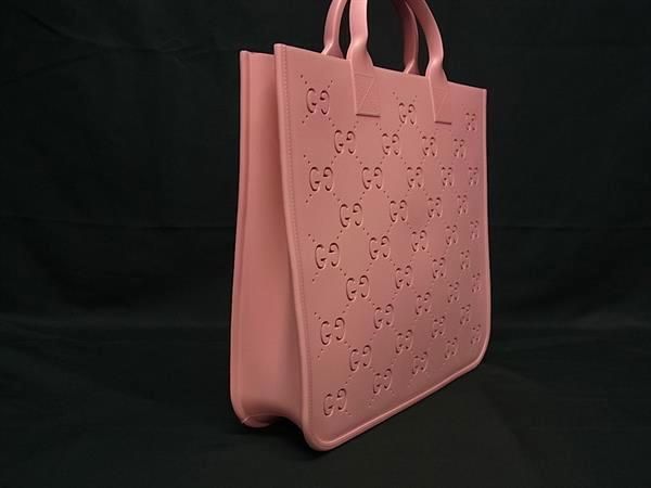 Gucci 679365 Childrens GG Pattern Rubber Tote Handbag Ladies Pinkish
