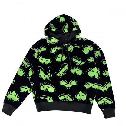 Louis Vuitton Hoodie LV Eyes Graphic Top Black Green