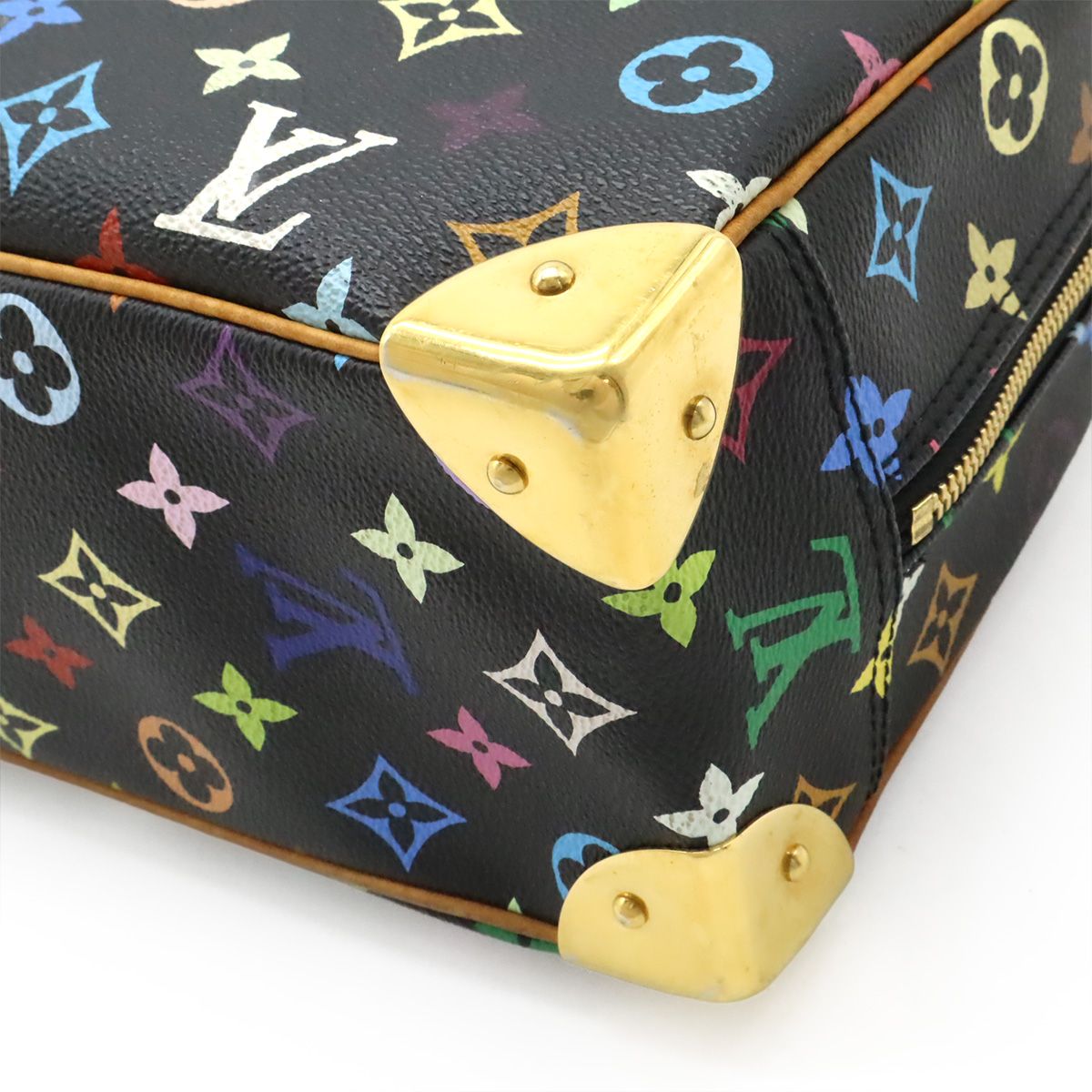 Louis Vuitton Monogram Multicolor Trouville Handbag Noir Black Black Gold