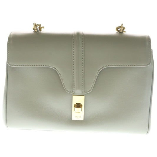 Celine Teen Soft 16 Shoulder Bag Mint Green Light Khaki Leather Gold