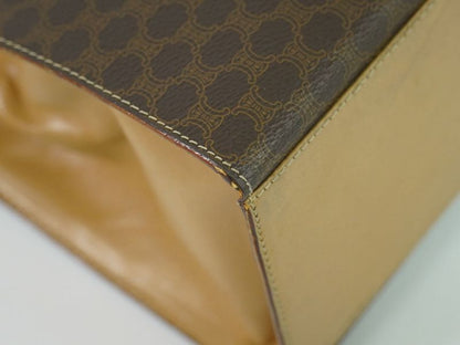 Authentic Celine Macadam Handbag PVC Brown Macadam Bag Pre-owned [follow-up