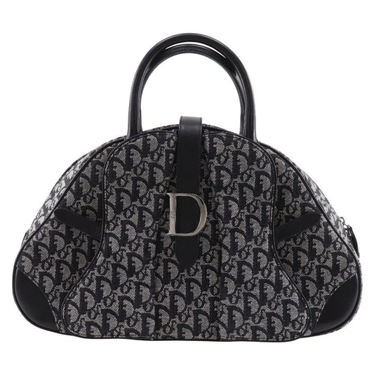 Dior Christian Double Saddle Bag Trotter Canvas Navy