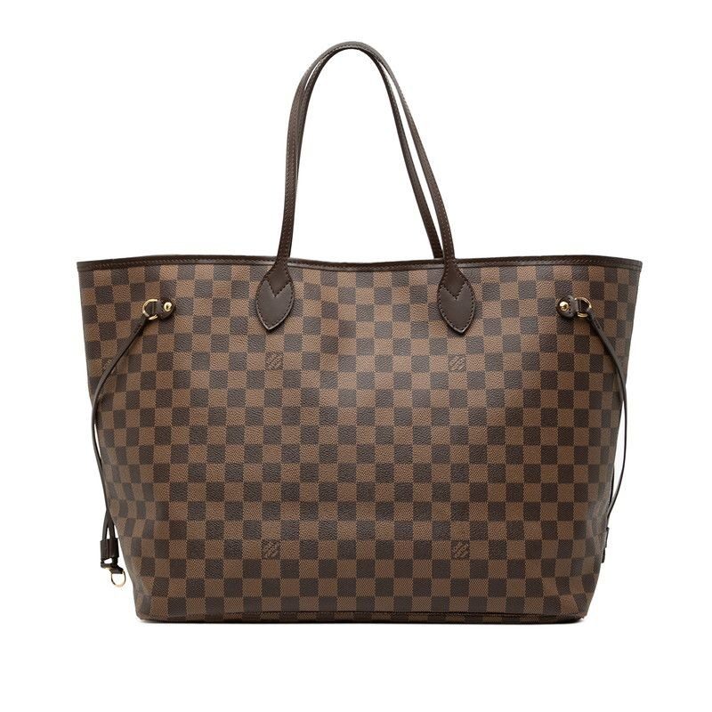Louis Vuitton Damier Neverfull GM Tote Brown Leather