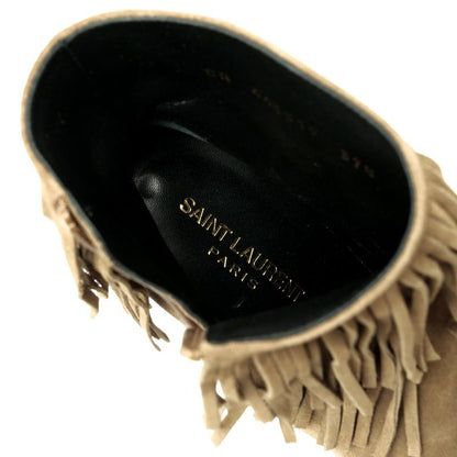 Saint Laurent Paris Boots Size 37.5 Fringe Boots Ankle Short Boots Shoes Made