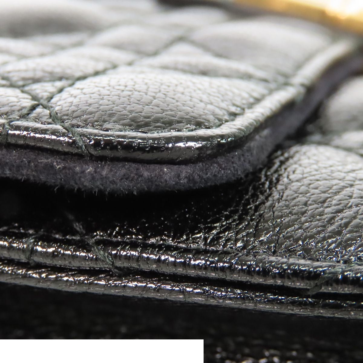 Dior Cannage Chain Wallet Black Leather Pochette Shoulder Bag — view 7