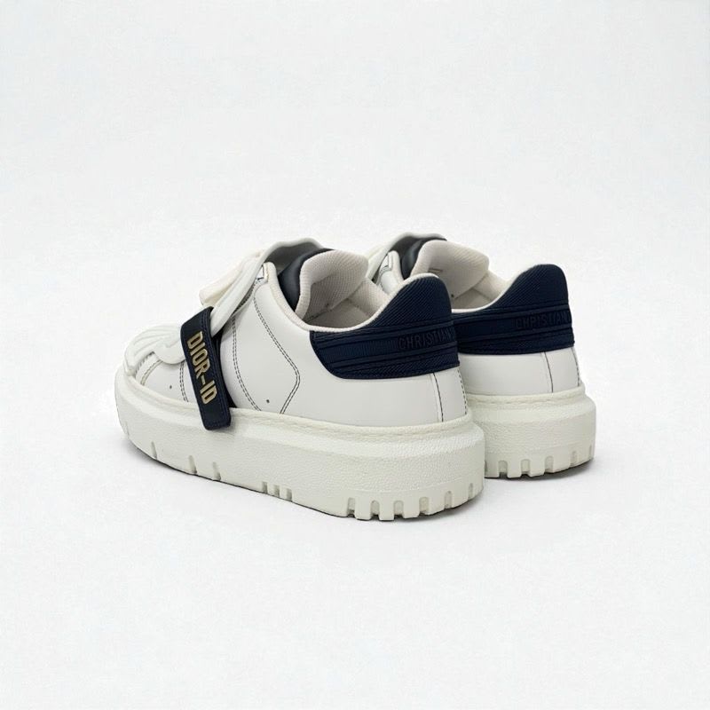 Christian Dior-id Sneakers Shoes Leather Rubber White Black Logo Velcro