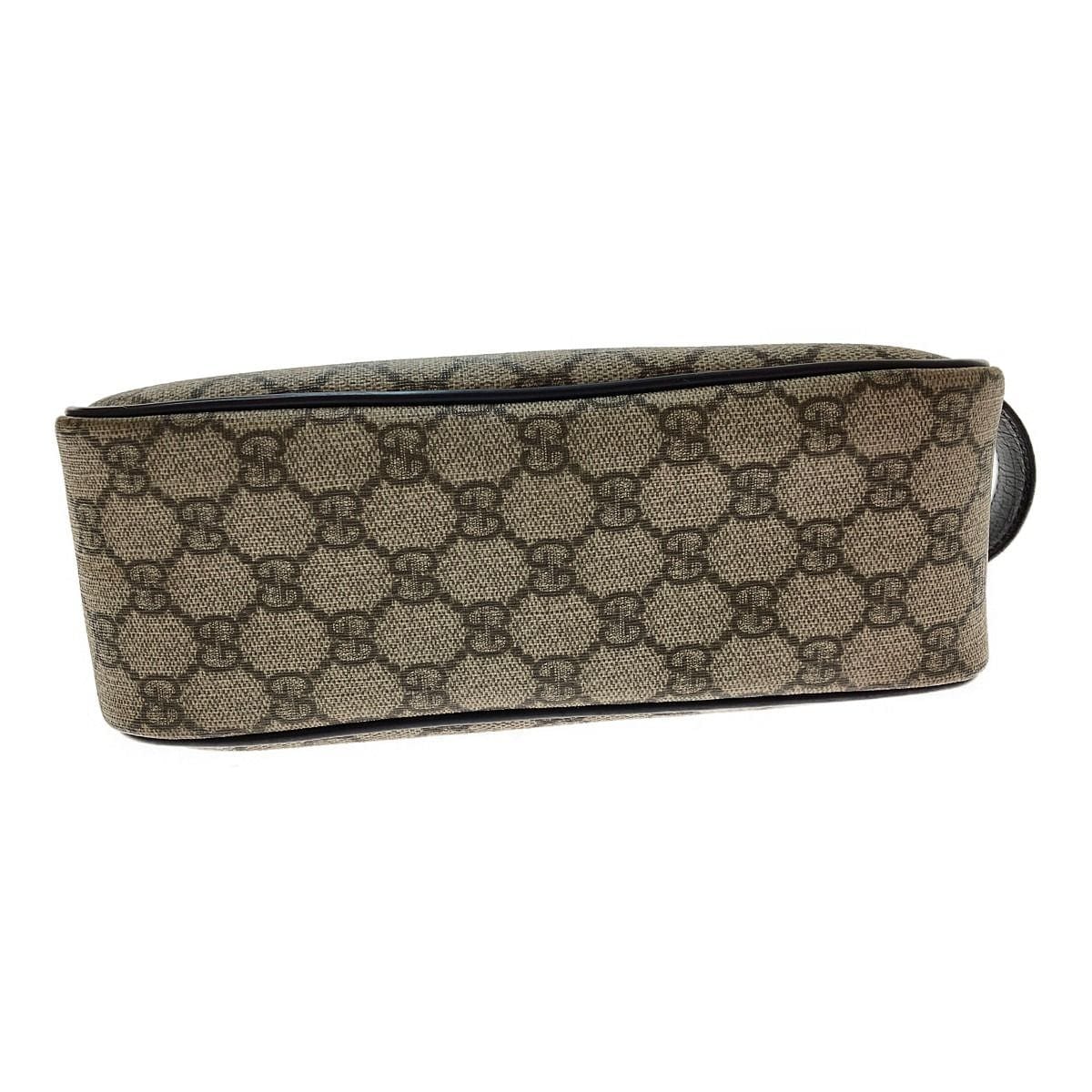 Gucci Second Bag GG Supreme Leather PVC Coating Beige Brown 131224