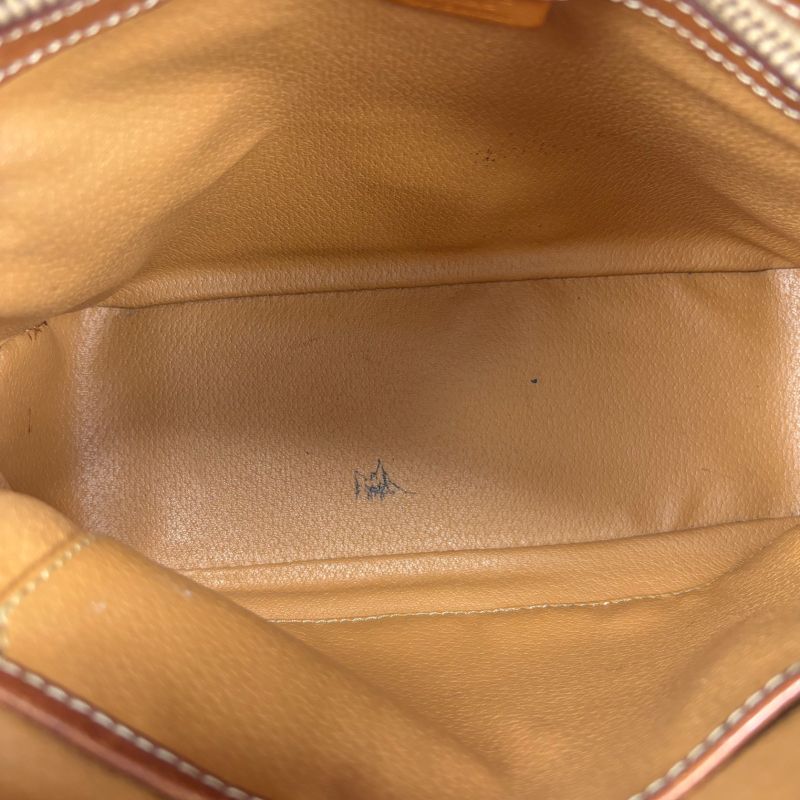 Celine Mini Tote Handbag With Macadam Pattern Triomphe Brown Pvcleather Charm