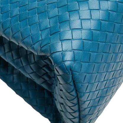 Bottega Veneta Intrecciato Handbag Tote Bag Blue Leather Women Bottega Veneta