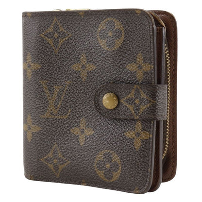 Louis Vuitton Compact Zip M61667 Monogram Canvas Brown Ca0095 Unisex Folding