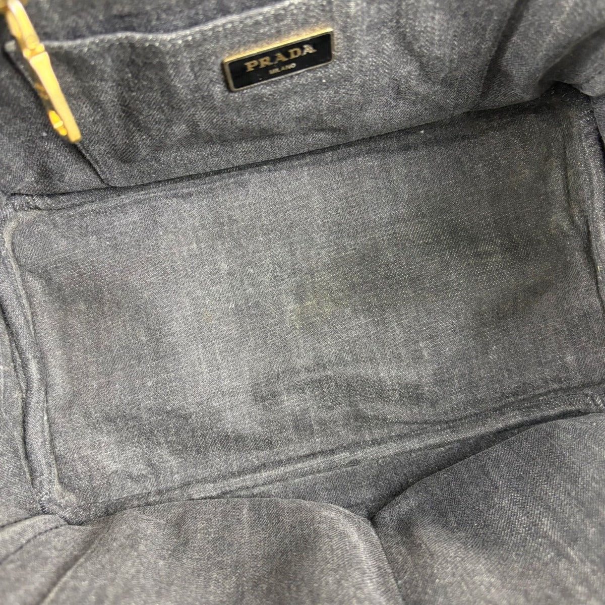 Prada Canapa SS 2-Way Mini Tote Shoulder Bag Denim Canvas Black — view 10