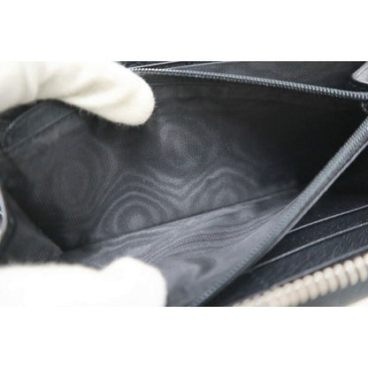 Gucci Zip Around Wallet Black White Leather Canvas — view 6