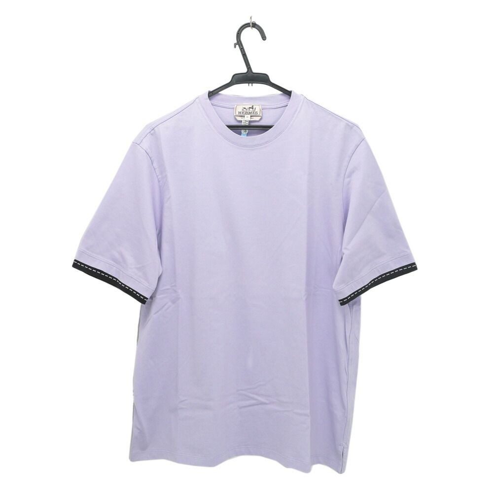 Hermes T-Shirt Purple M Cotton Cleaned