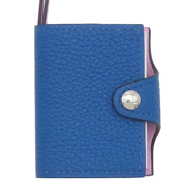 Hermes Bagcharm Ulysse Nano Verso Togo Vorsoft Blue France and Mauve Silvestre