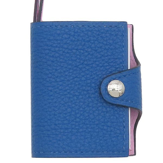 Hermes Bagcharm Ulysse Nano Verso Togo Vorsoft Blue France and Mauve Silvestre