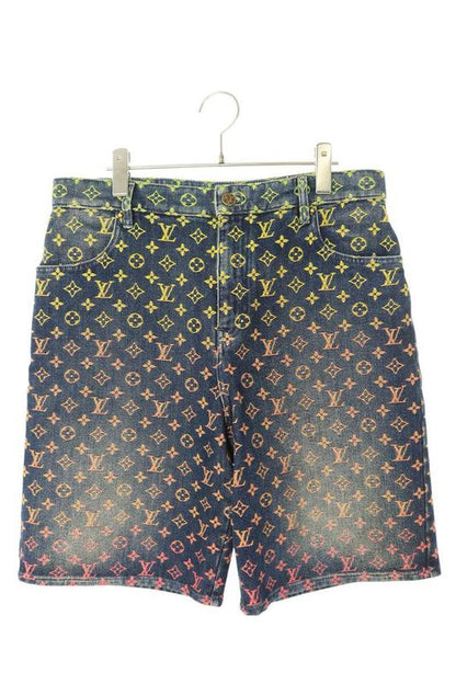 Louis Vuitton 23SS Rm231 YM4 Hod77x Rainbow Monogram Denim Half Pants Men's 31