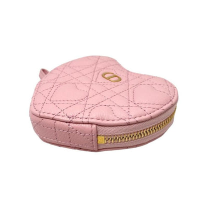 Christian Dior Chain Heart Pouch S5097unid 43-Ma-0293 Calfskin Pink Gold