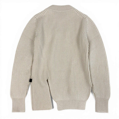 Louis Vuitton Id6 Slit Bottle Neck Knit Sweater XS White Monogram Tab — view 3