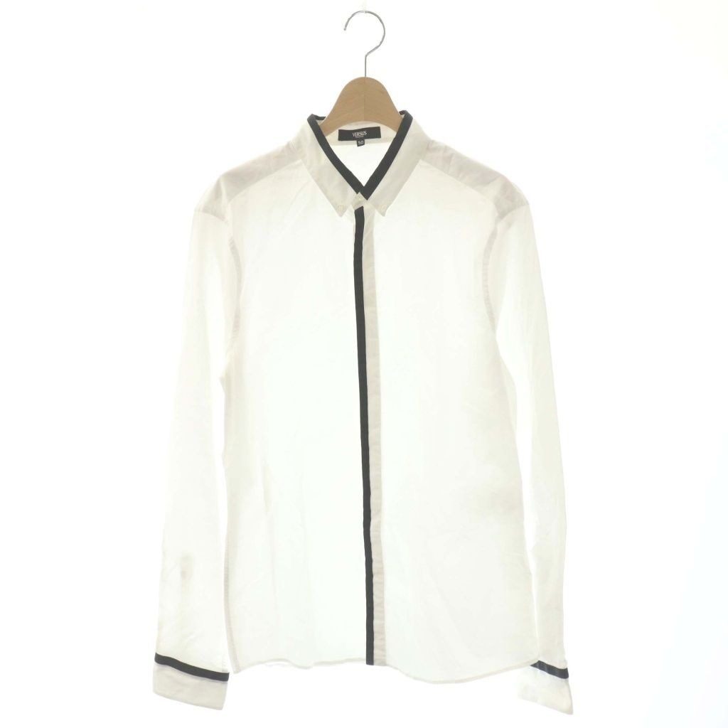 Versace Versus Shirt Long Sleeve Piping 50 White Black