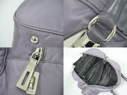 Authentic Prada Nylon Handbag Gray Bag Used [follow-up Discount