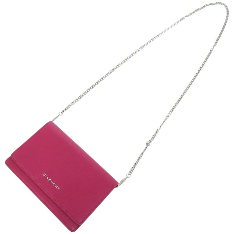 Balenciaga Pandora Chain Wallet Leather Magenta Long Wallet 1049 Balenciaga