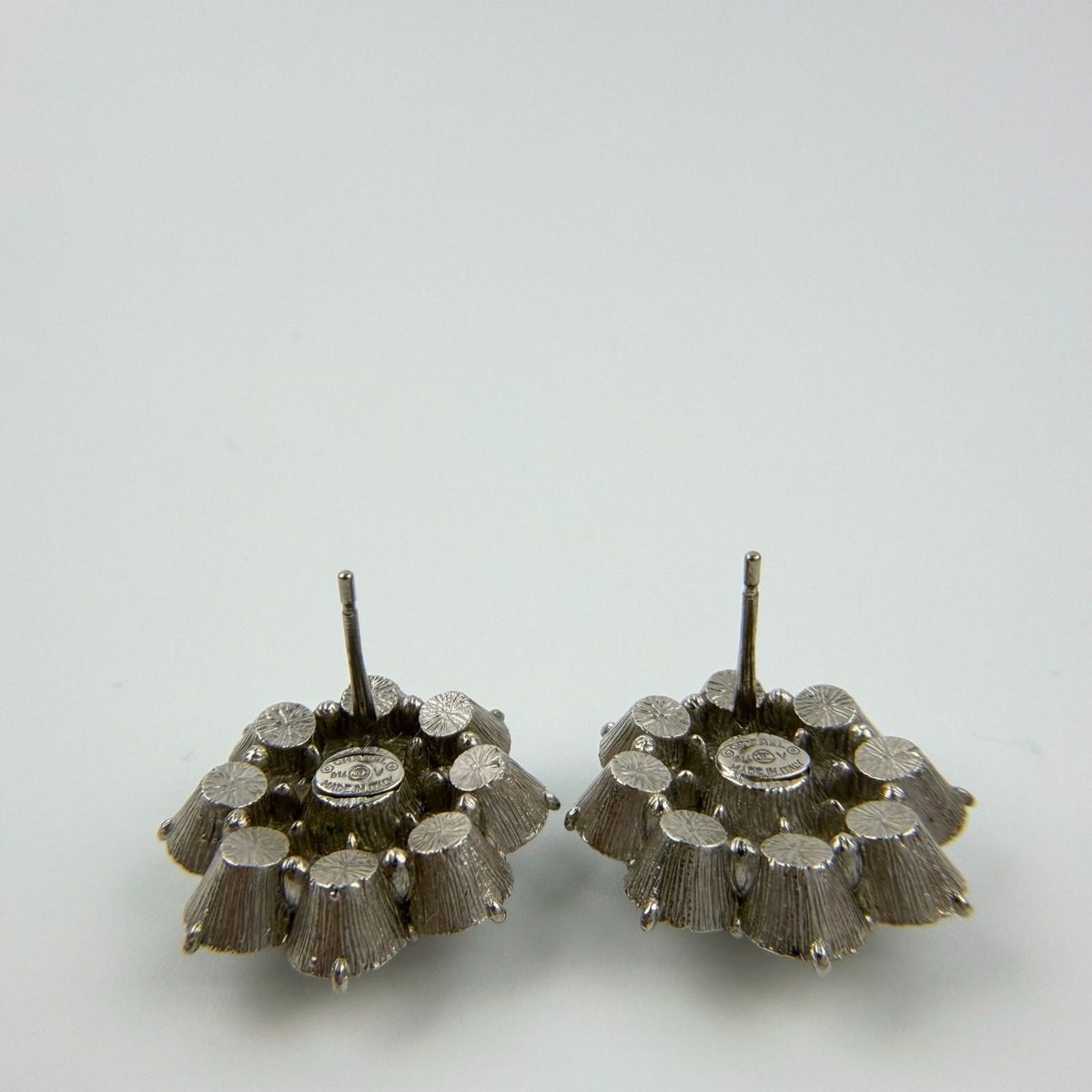 Chanel CC Logo Earrings Silver Vintage — view 10