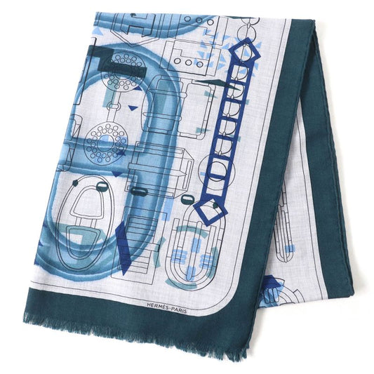 Hermes H693245t Rectangle Imprimeur Flou Ample Flou Cashmere Silk Guris