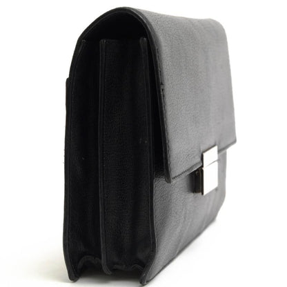 Gucci Bag Second Bag Clutch Bag Men Leather Genuine Black 03137 1669 Flap