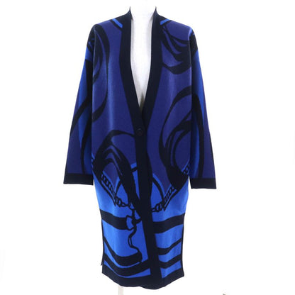 Hermes 22AW 2h2105d2 100% Cashmere Serie Buttons Allover Design Long Cardigan