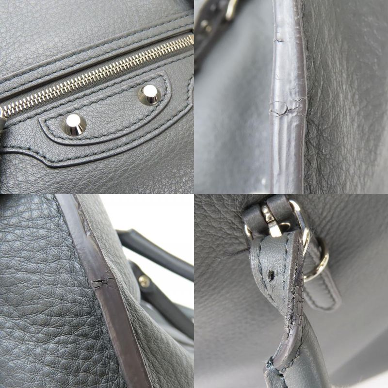 Balenciaga Tote Bag Paper 432596 Calf Gray Silver Hardware 2WAY Shoulder Usual