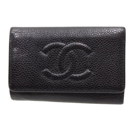 Chanel Coco Mark Caviar Skin 6-ring Key Case