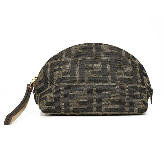 Fendi Pouch Brown FF Jacquard Fabric