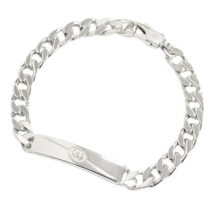 Gucci Polished Diagonal Interlocking Bracelet 18 Silver