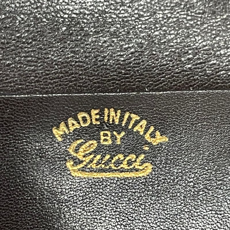 Gucci Key Case GG Logo Leather Hardware Engraved Black