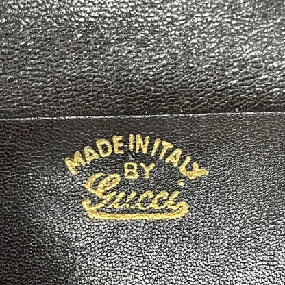 Gucci Key Case GG Logo Leather Hardware Engraved Black