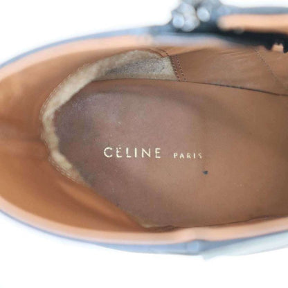 Celine Phoebe Period Bambam Side Zip Metal Heel Ankle Boots Black 36 1 2