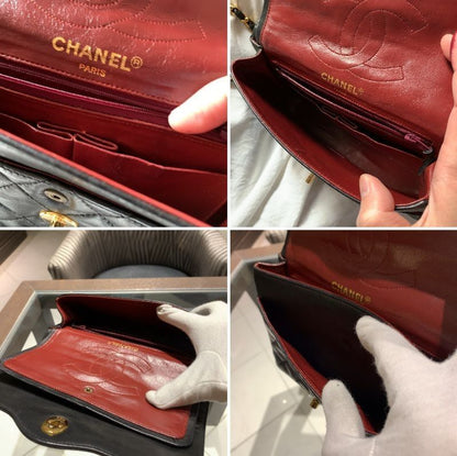 ◎ Authentic Chanel Paris Limited Matelasse Shoulder Bag Chain Black Gold