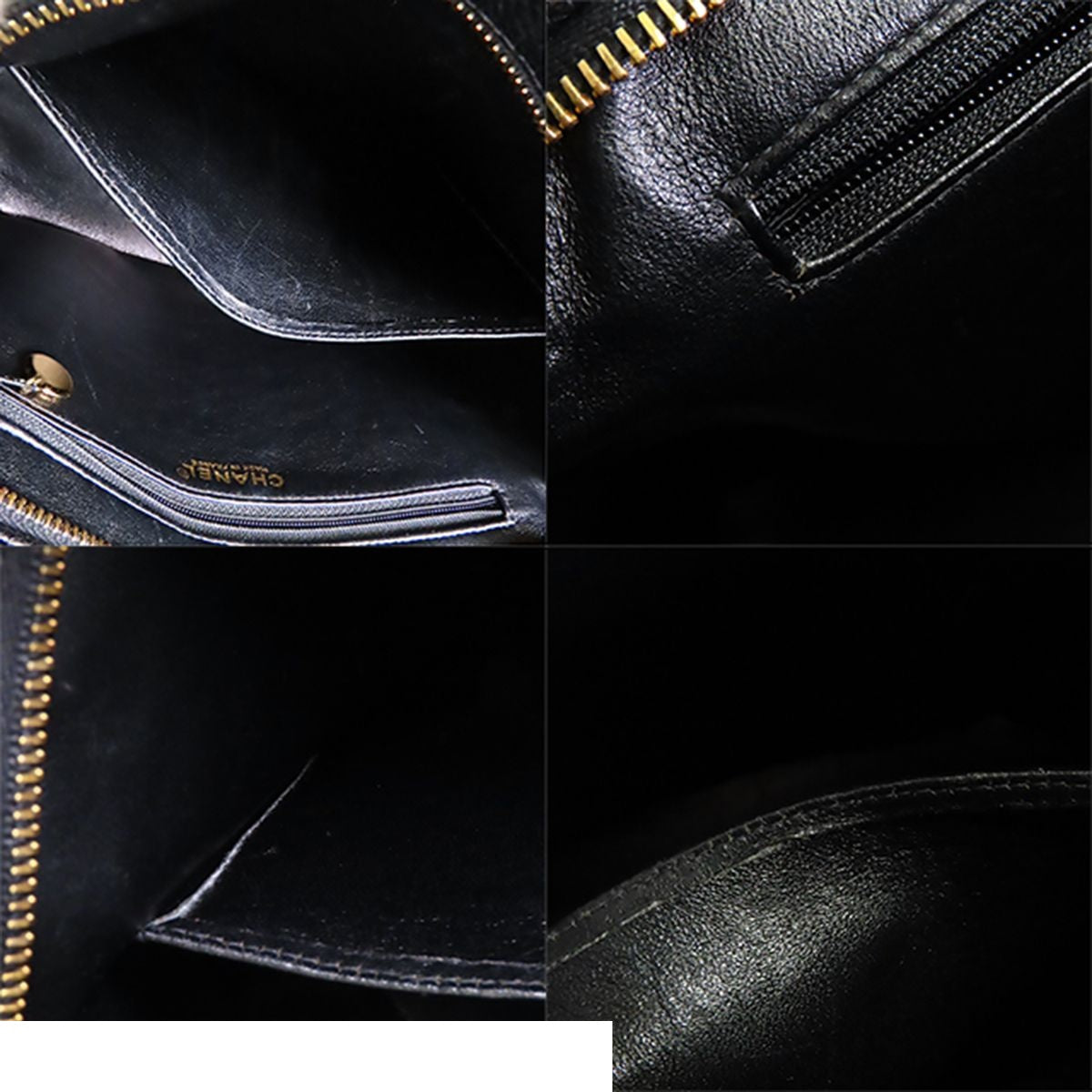 Chanel Reissue Tote Bag Black Gold Caviar Leather Quilted CC Logo — view 8
