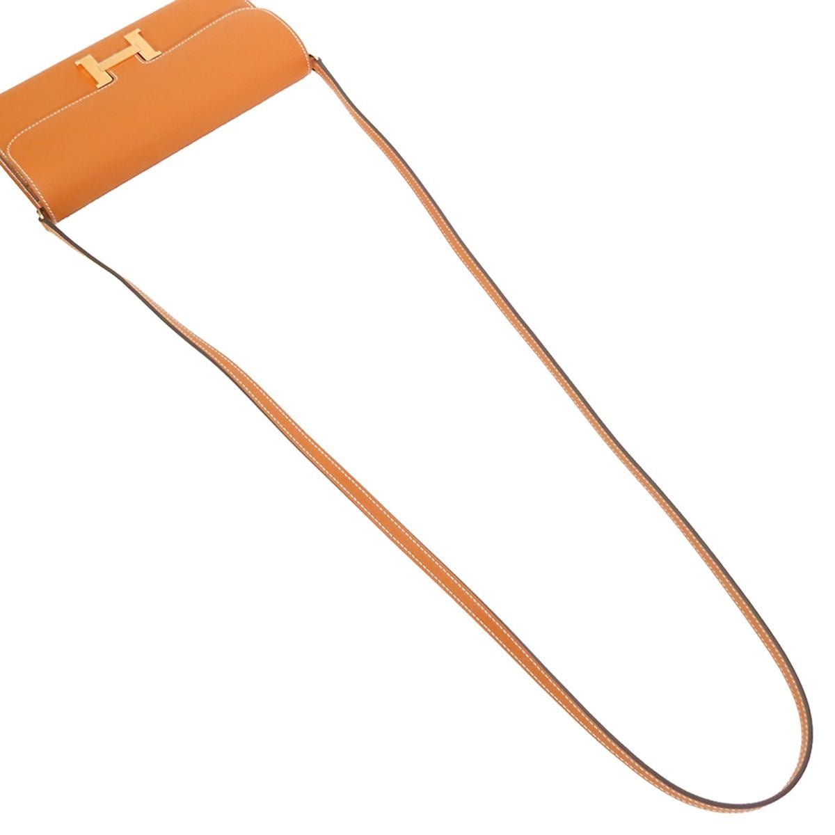 Hermes Constance Long to Go Toffee Gold Epsom Wallet Shoulder Bag — view 4