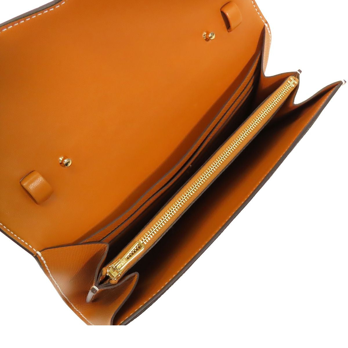 Hermes Constance Long to Go Toffee Gold Epsom Wallet Shoulder Bag — view 5