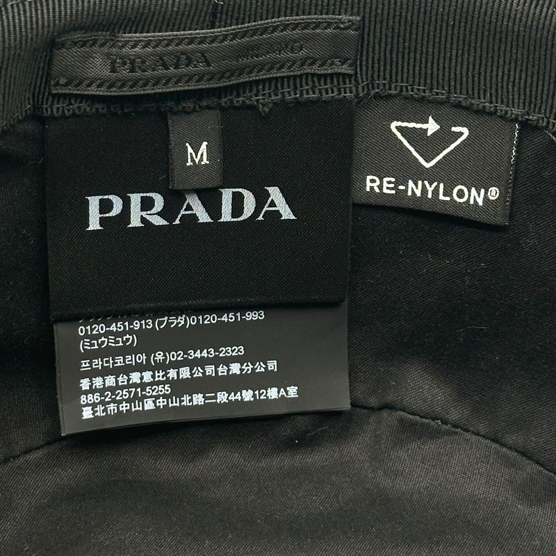 Prada 2023 "re-Nylon" Triangle Logo Bucket Hat Triangle Logo Re-Nylon Bucket