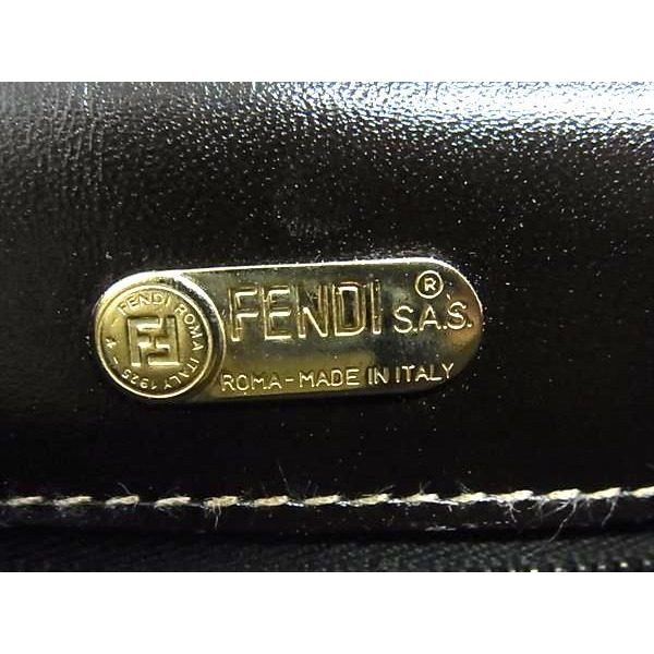 Fendi Zucca Pattern Canvas Leather Wallet Shoulder Crossbody Brown — view 7