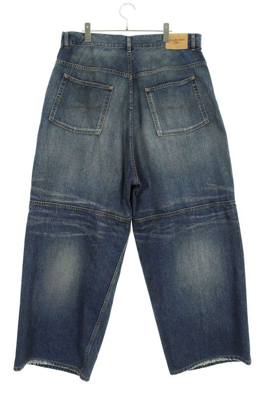 Balenciaga 814161 Trw62 Drawcord Wide Denim Pants Men's S