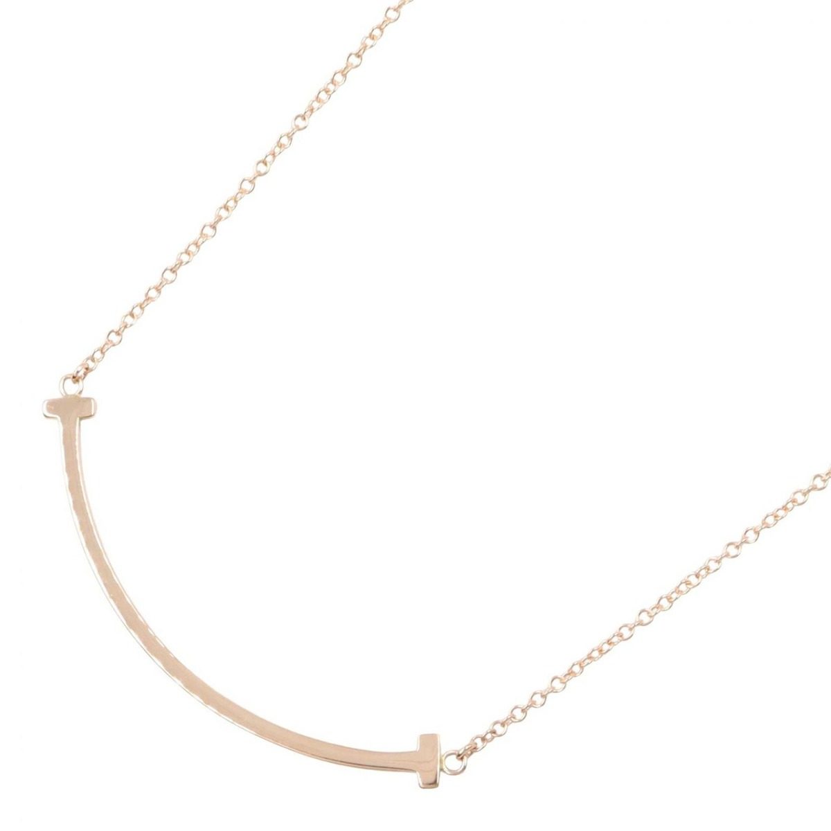 Tiffany & Co Necklace T Smile Small 40 45.5 cm 18k Pink Gold