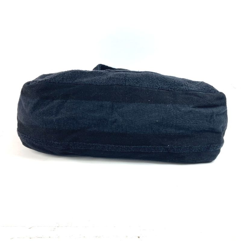 Chanel Tote Bag Logo CC Coco Mark Pile Black