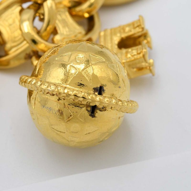 Celine Bracelet Star Ball Arc De Triomphe Macadam Gold Color 120.8g Accessories