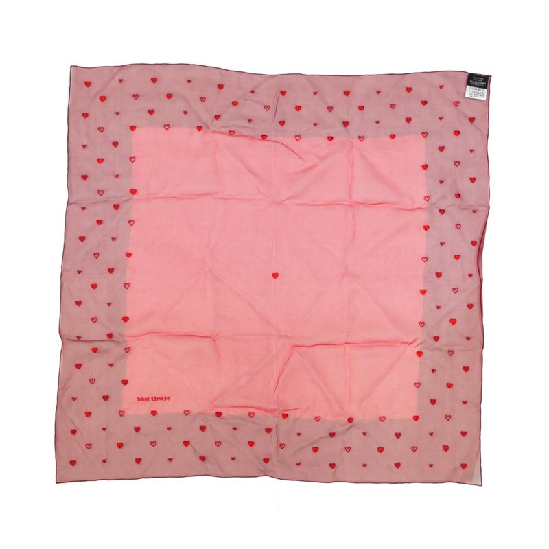 Hermes Grand Manage Bandana Love Carre 65 Silk Muslin Embroidery Beads