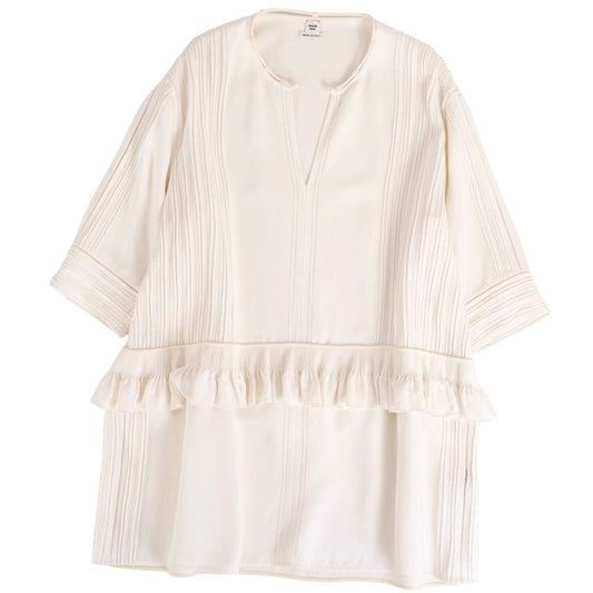 Hermes Dress 3/4 Sleeve Silk Cotton