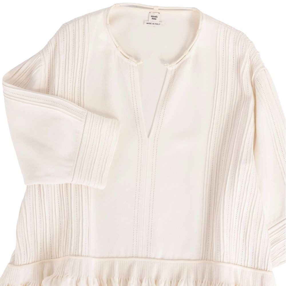 Hermes Dress 3/4 Sleeve Silk Cotton — view 2