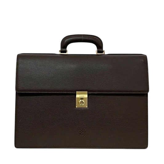 Loewe Business Bag Brown Anagram Excellent Condition Document Bag Leather